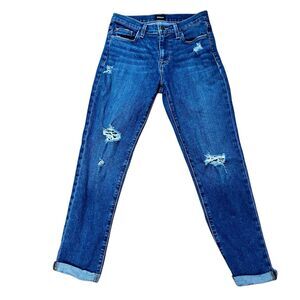 Hudson Womens Size 26x27”Natalie Midrise Slim Boyfriend Jeans Distressed Stretch